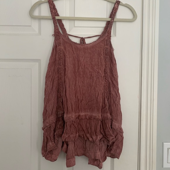 Flowy Distressed Rose Tank Top - Picture 1 of 6